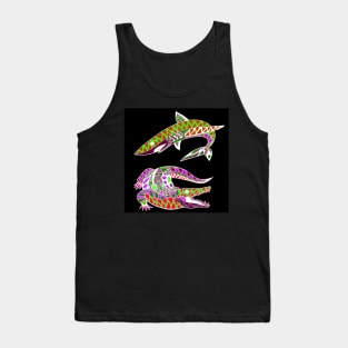 the kings of the nature the shark and the florida alligator Tank Top